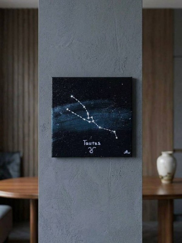 Интерьерная световая картина «Телец (Taurus)» из серии «Знаки зодиака на звёздном небе»