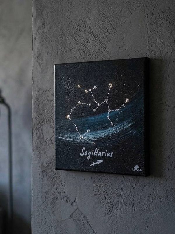 Интерьерная световая картина «Стрелец (Sagittarius)» из серии «Знаки зодиака на звёздном небе»
