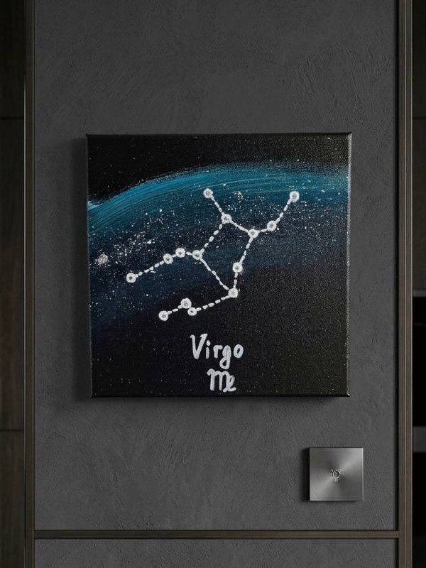Интерьерная световая картина «Дева (Virgo)» из серии «Знаки зодиака на звёздном небе»