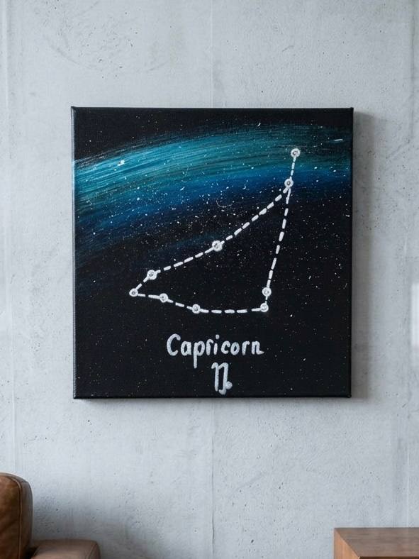 Интерьерная световая картина «Козерог (Capricorn)» из серии «Знаки зодиака на звёздном небе»