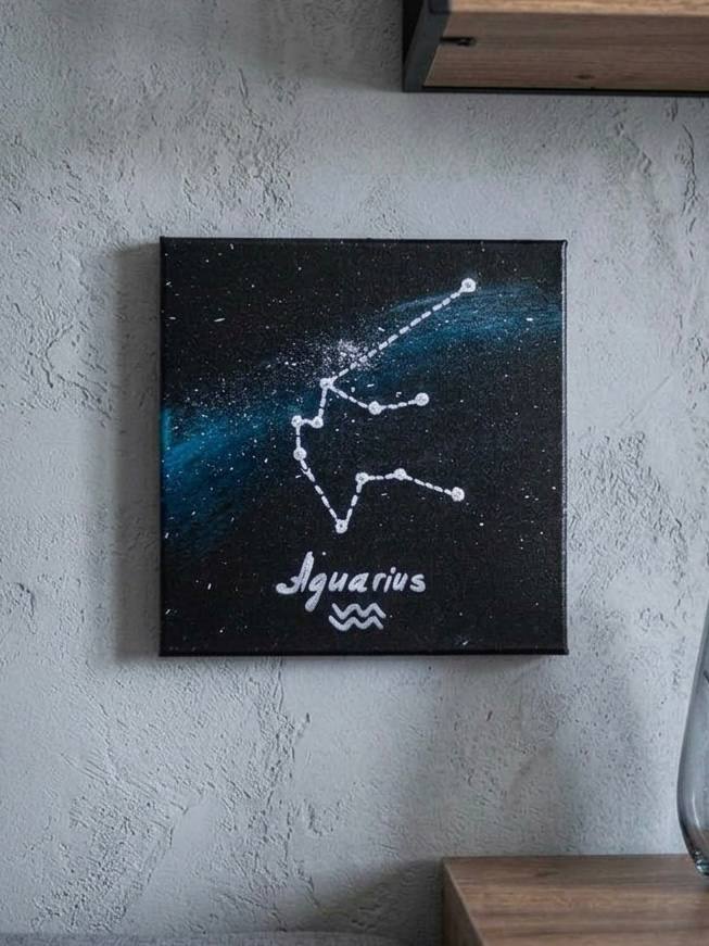 Интерьерная световая картина «Водолей (Aquarius)» из серии «Знаки зодиака на звёздном небе»