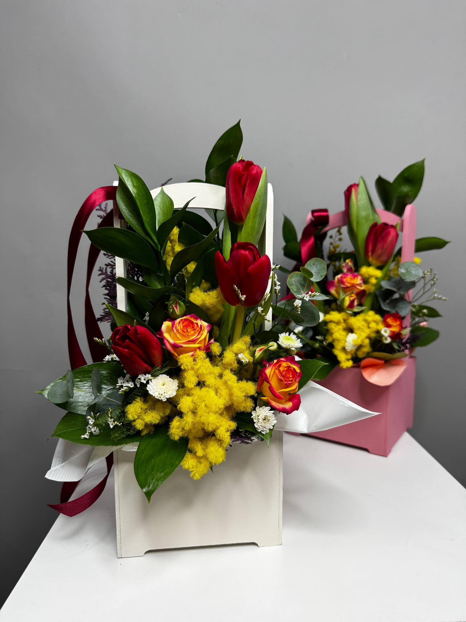 Композиция С тюльпанами и мимозой. Натали (1)