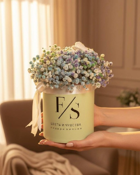 Композиция Милая из гипсофилы средняя (7)