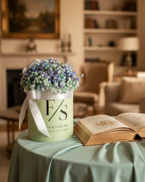 Композиция Милая гипсофила в коробке малая (2)