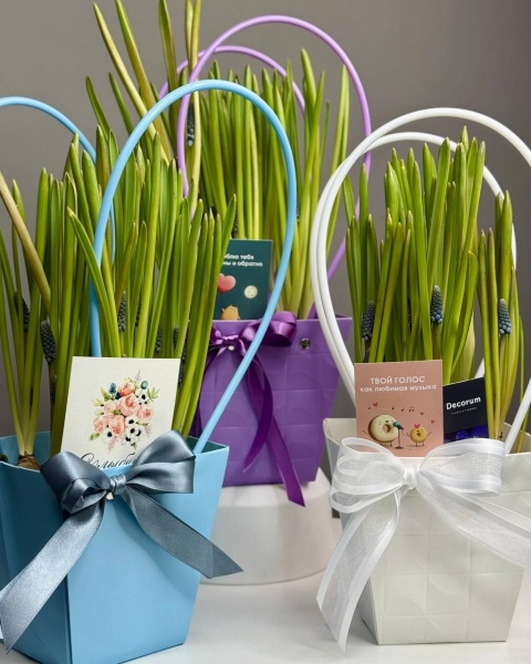 Композиция с мускариками в сумочке Настроение (3)