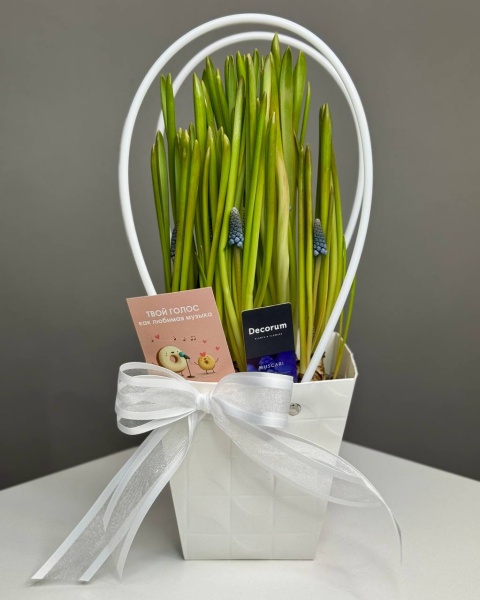 Композиция с мускариками в сумочке Настроение (2)