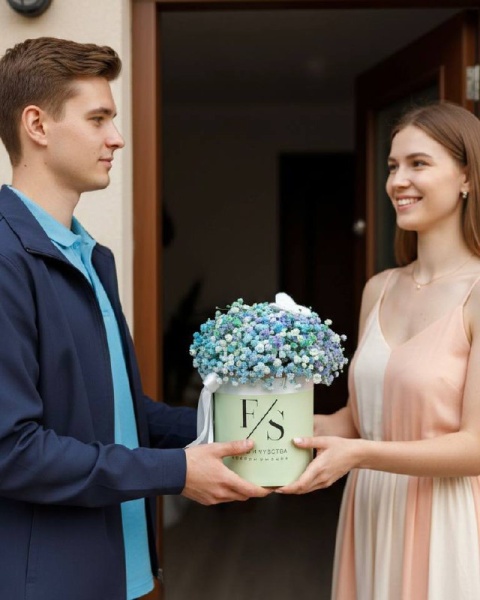 Композиция Милая из гипсофилы средняя (5)