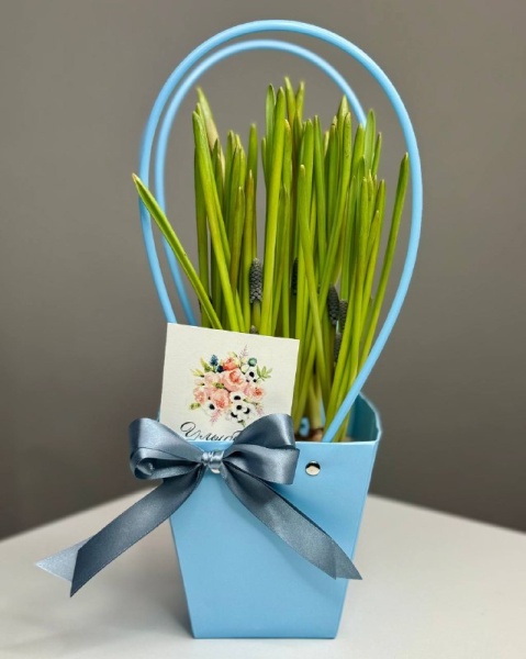 Композиция с мускариками в сумочке Настроение (5)