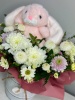 Композиция в ведре с розовым зайцем  (3)